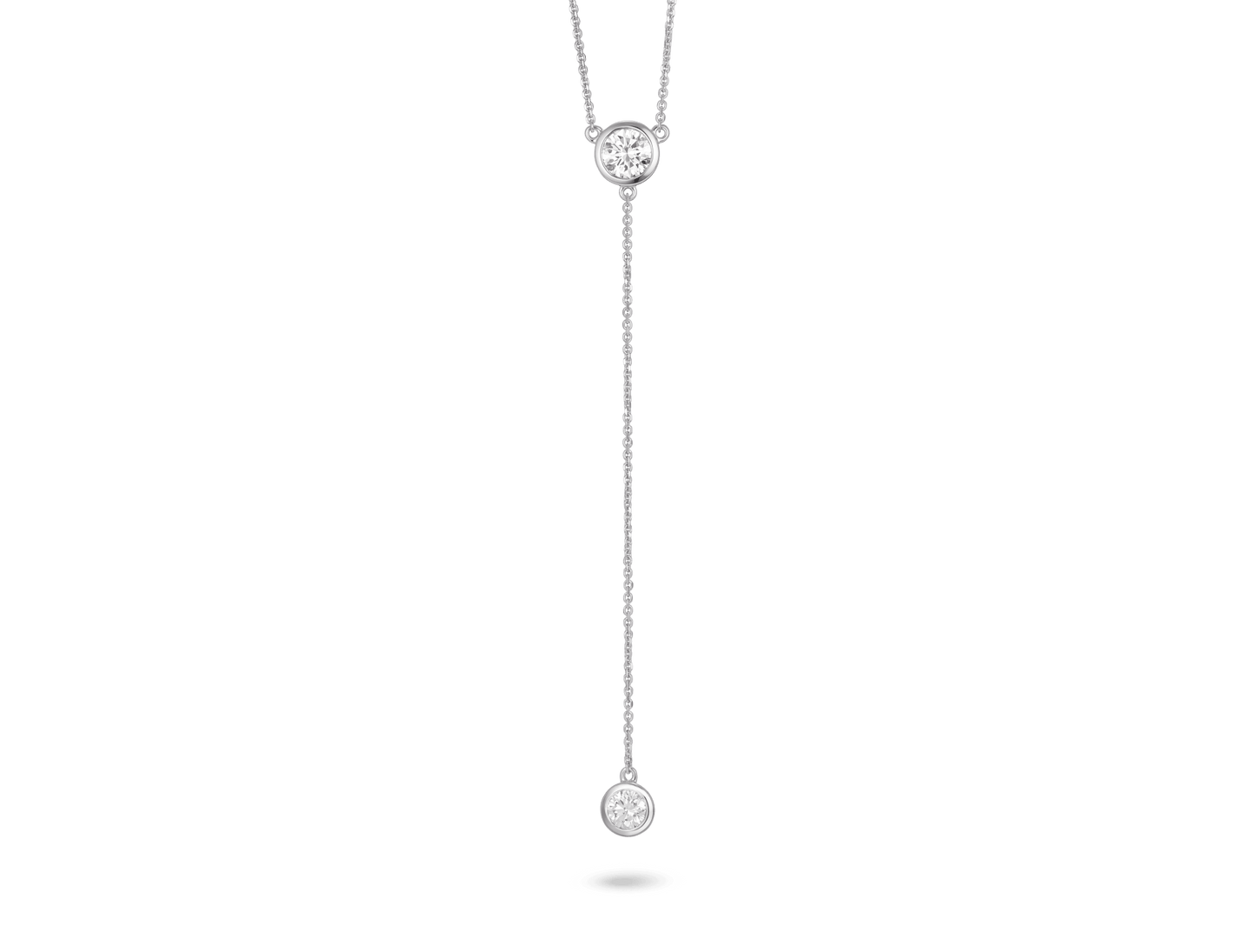 LIGHTBOX Lab-Grown Diamond ¾ct. tw. Round Brilliant Bezel Lariat Pendant