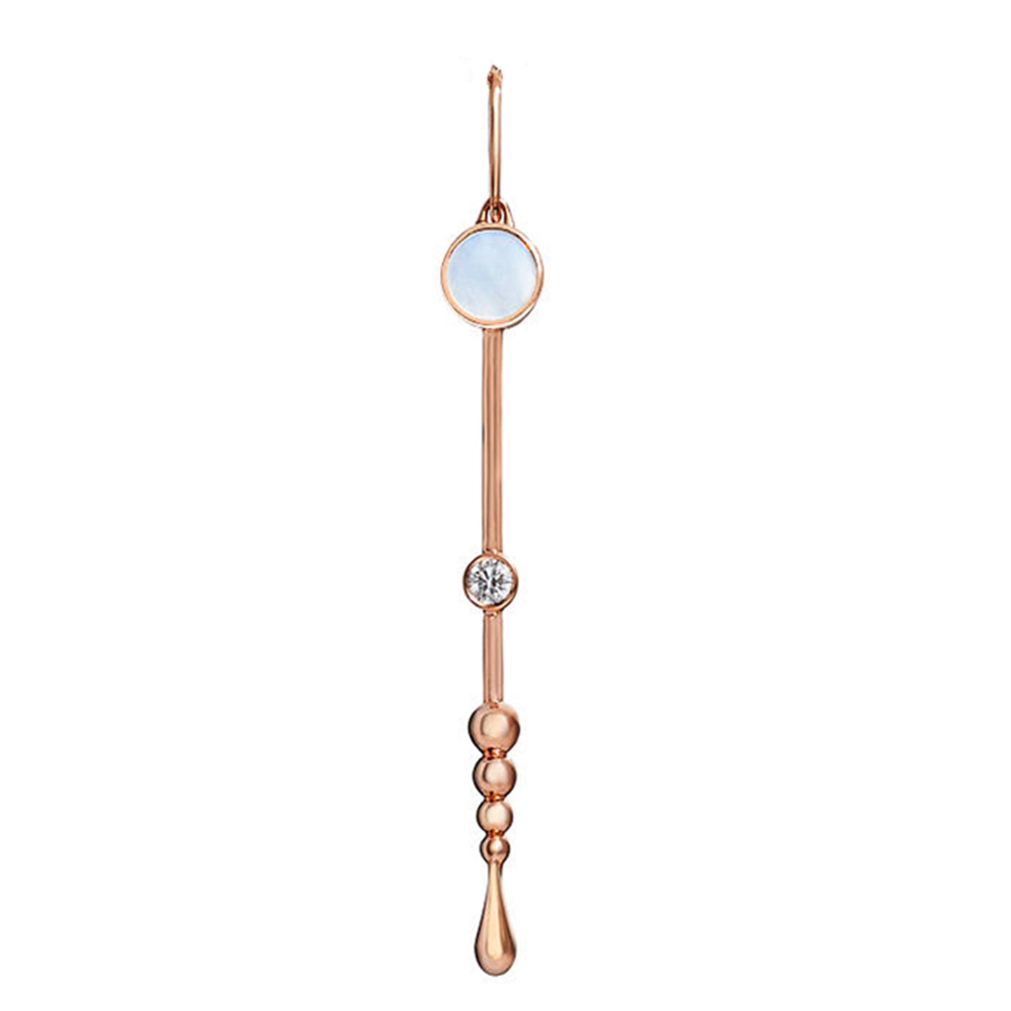 Loyalty Wand Pendant in 18K rose gold with luminous mother-of-pearl and a lab-grown diamond