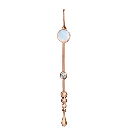 Loyalty Wand Pendant in 18K rose gold with luminous mother-of-pearl and a lab-grown diamond