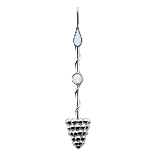 Prosperity Wand Pendant in Sterling Silver and Mother-of-Pearl