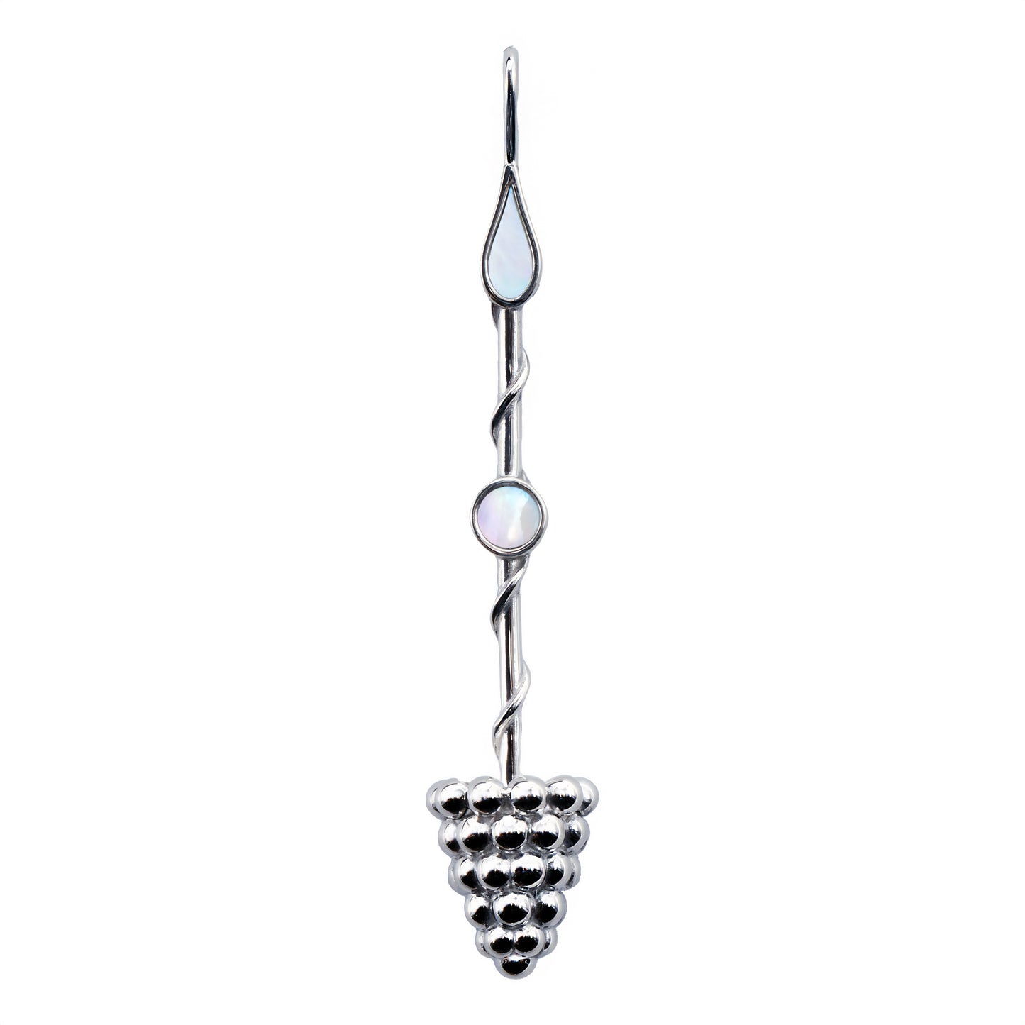 Prosperity Wand Pendant in Sterling Silver and Mother-of-Pearl