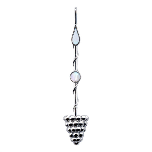 Prosperity Wand Pendant in Sterling Silver and Mother-of-Pearl