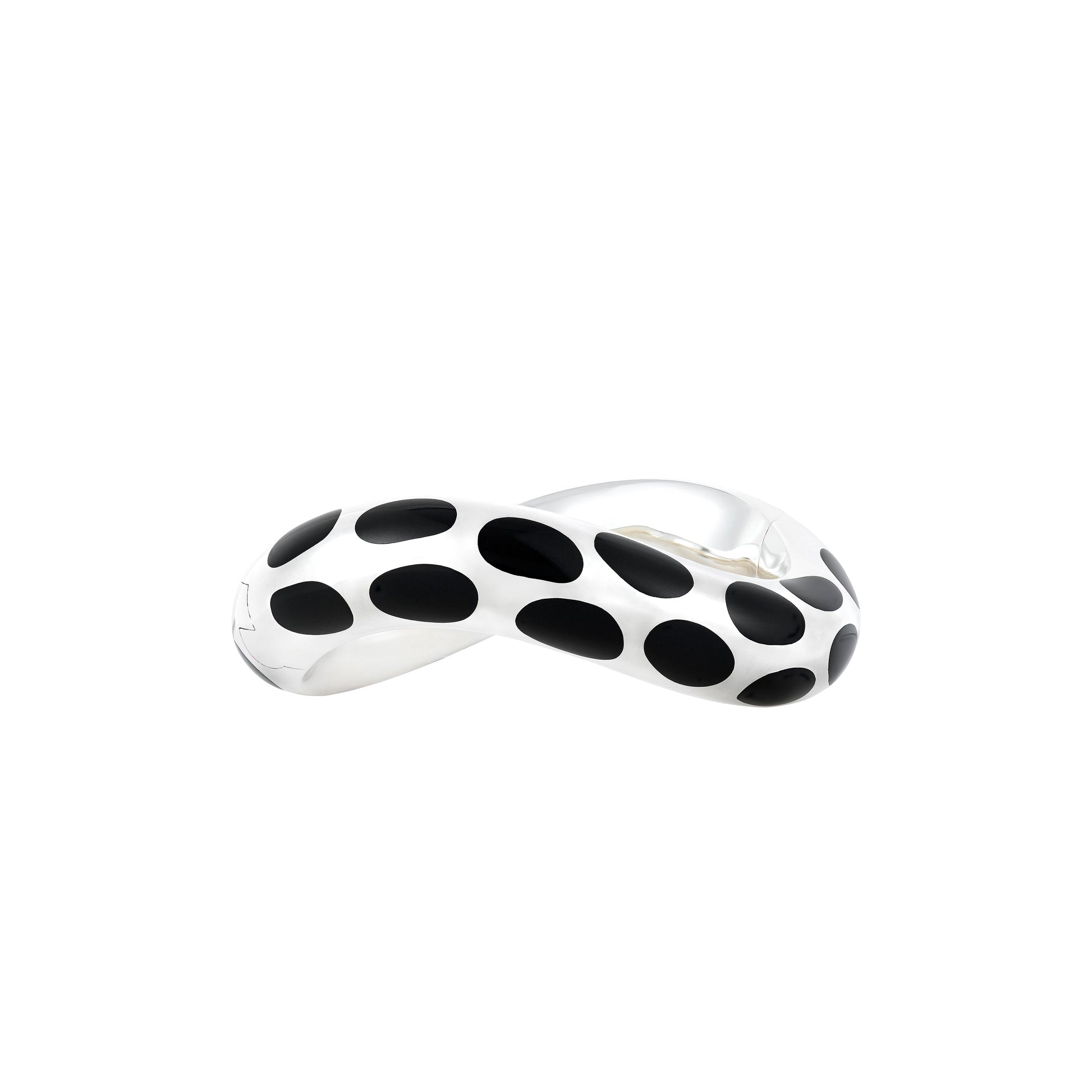 A beautiful sterling silver and black nephrite jade inlay bracelet.