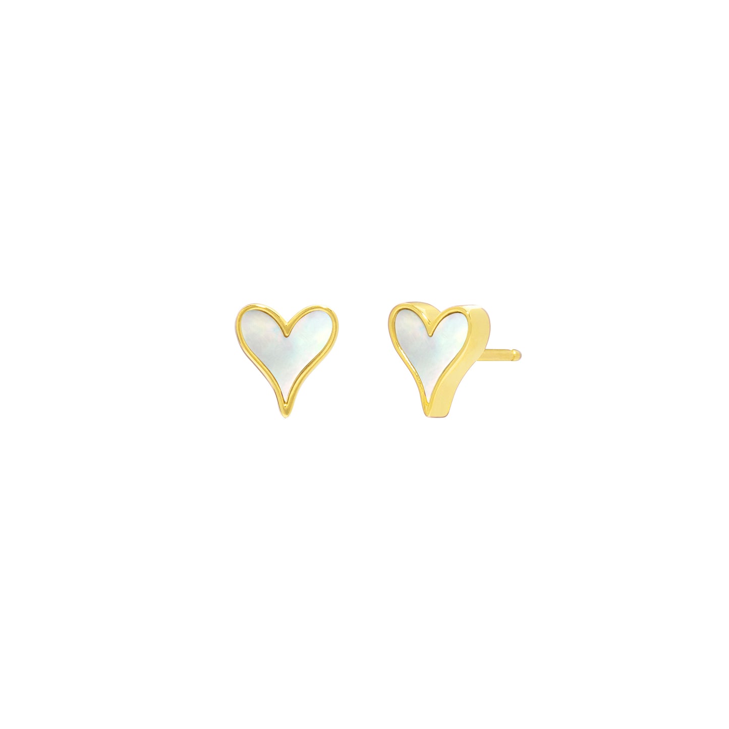 Roseate LoveLock 7mm earrings in 18k yellow gold with mother-of-pearl