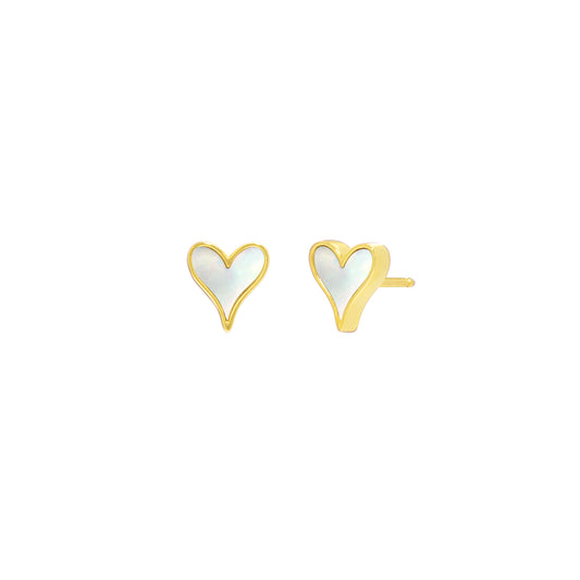 Roseate LoveLock 7mm earrings in 18k yellow gold with mother-of-pearl