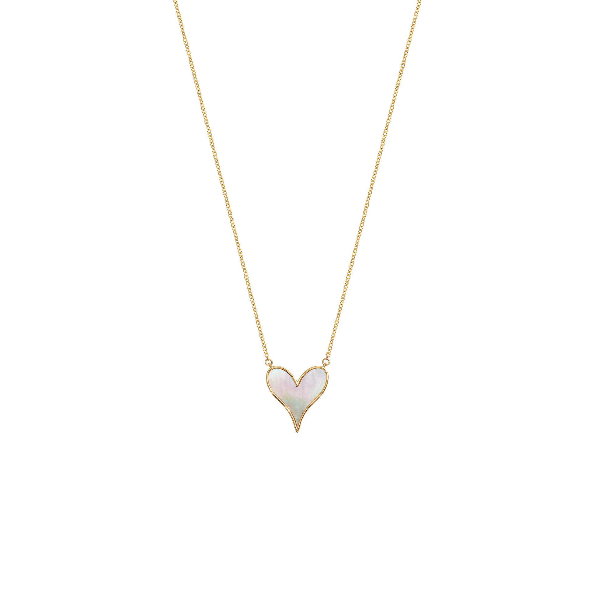Roseate LoveLock 15mm pendant in 18k yellow gold with mother-of-pearl
