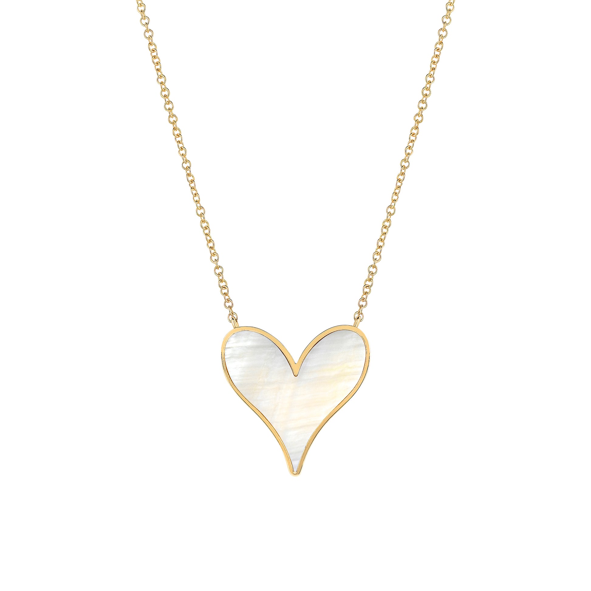 Roseate LoveLock 15mm pendant in 18k yellow gold with mother-of-pearl