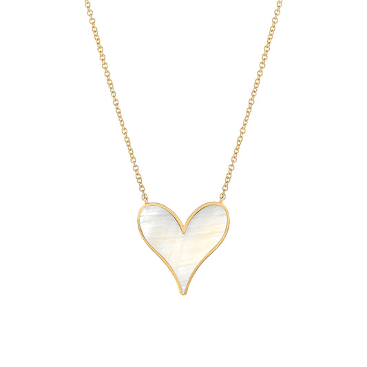 Roseate LoveLock 15mm pendant in 18k yellow gold with mother-of-pearl