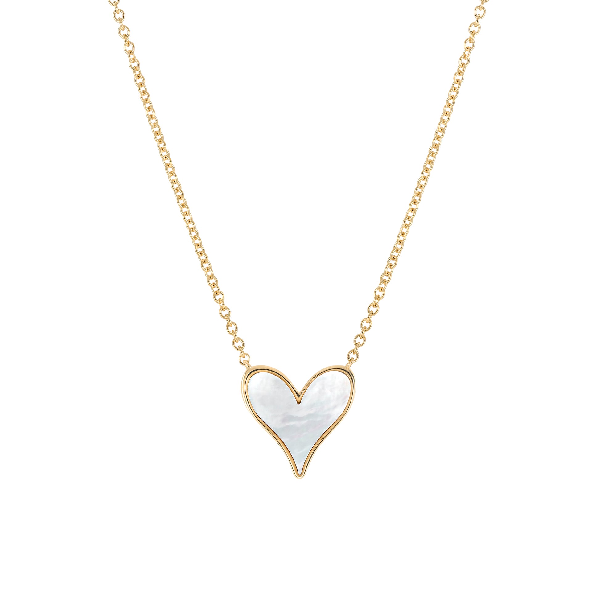 Roseate LoveLock 9mm pendant in 18k yellow gold with mother-of-pearl