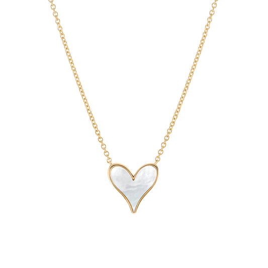 Roseate LoveLock 9mm pendant in 18k yellow gold with mother-of-pearl