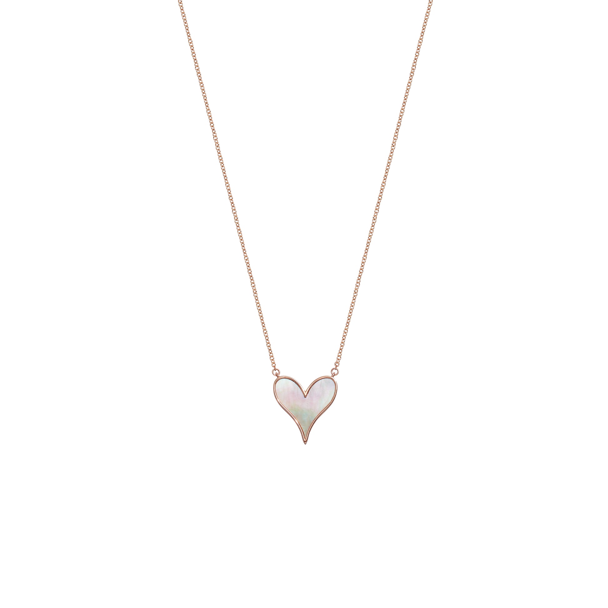Roseate LoveLock 15mm pendant in 18k rose gold with mother-of-pearl