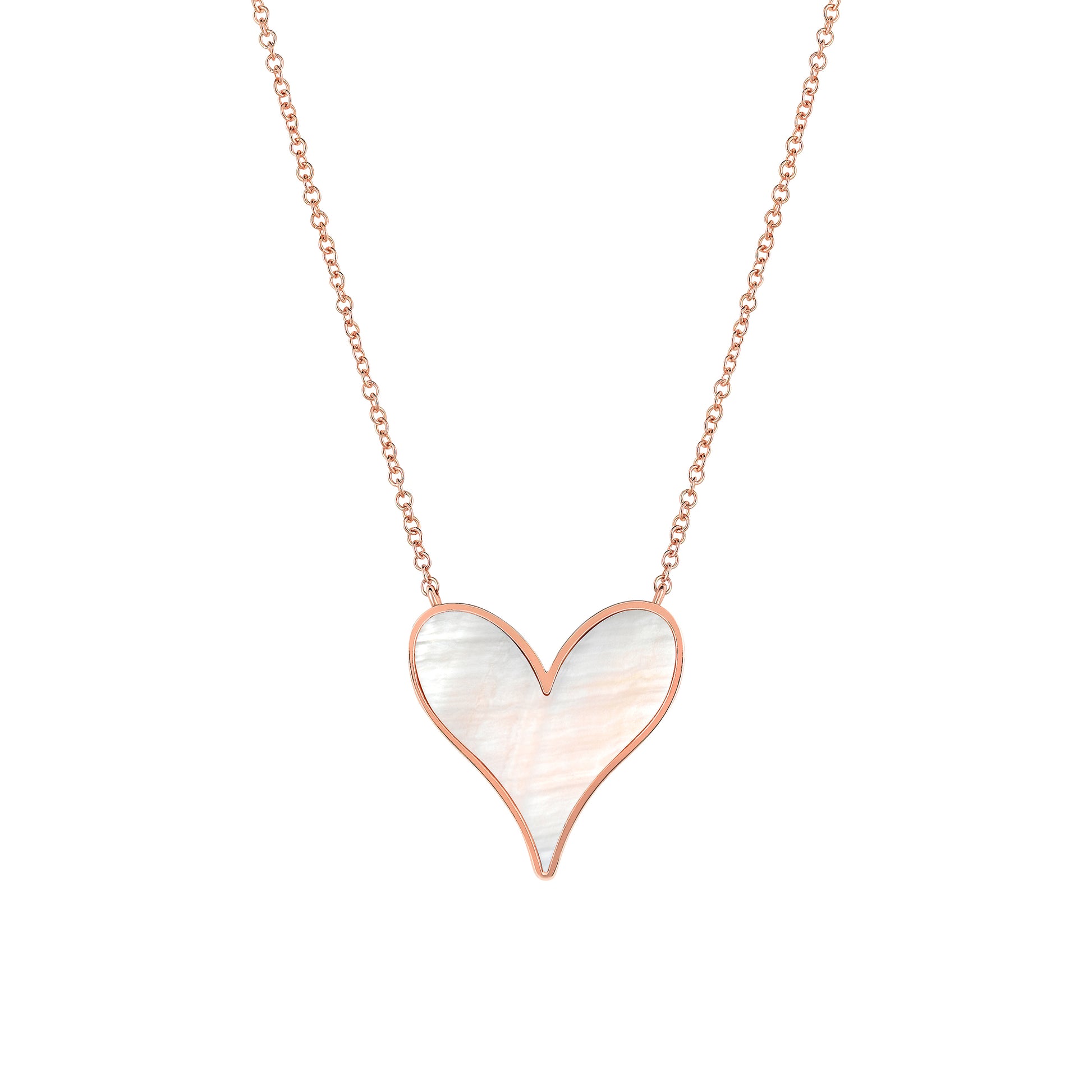 Roseate LoveLock 15mm pendant in 18k rose gold with mother-of-pearl