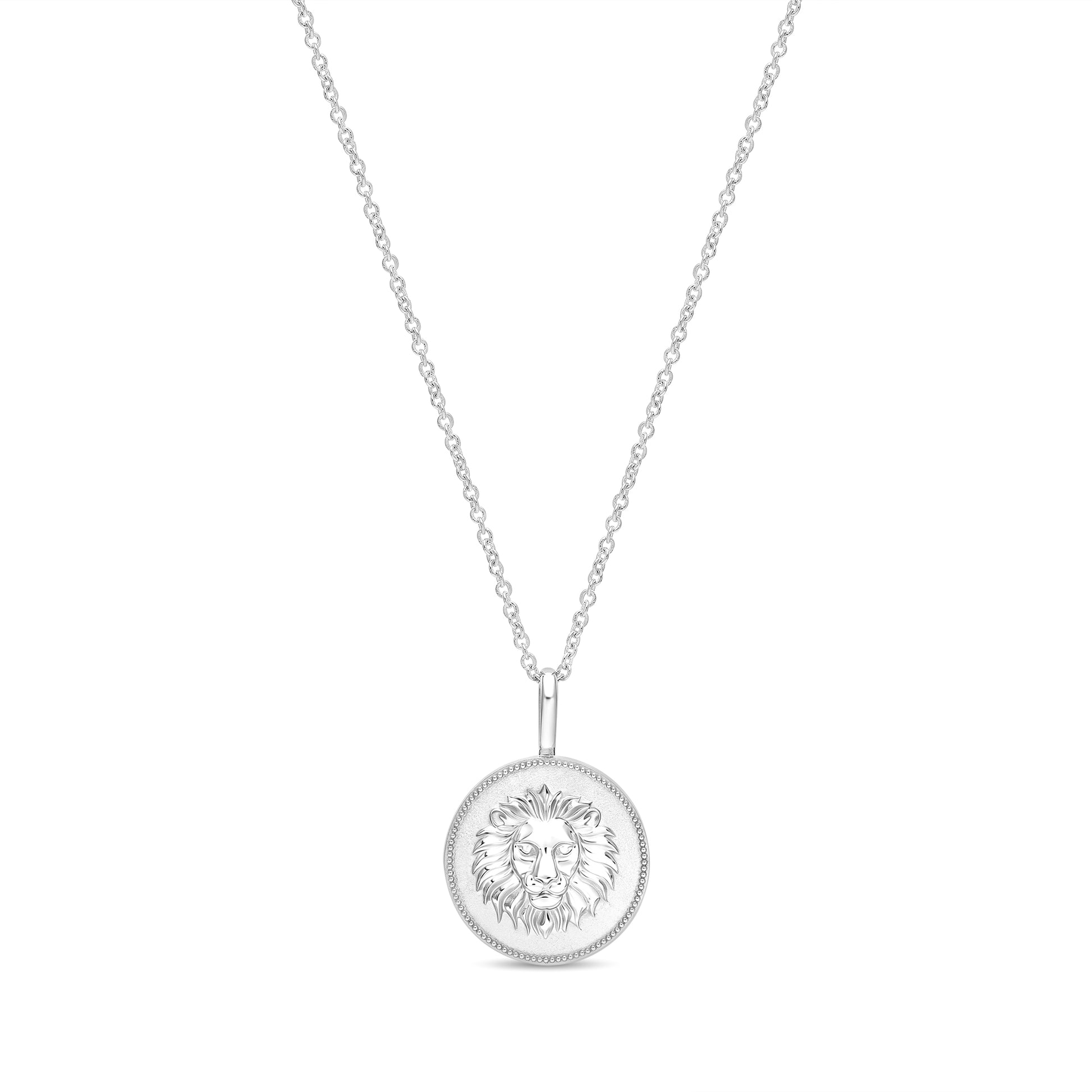 The Odyssey | Roseate Courage lion pendant in sterling silver, 12mm
