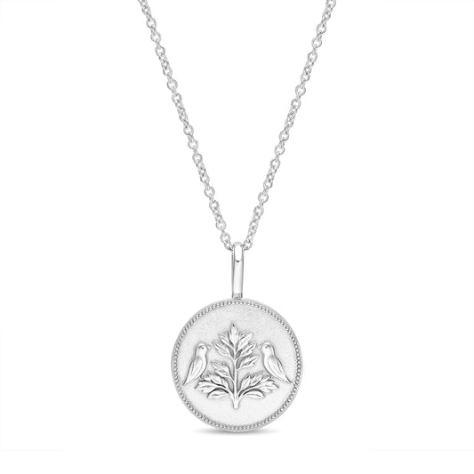 The Odyssey | Roseate Courage tree of life pendant in sterling silver, 19mm