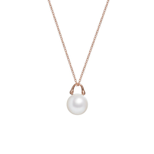 Roseate TreasureLock pendant featuring an 7mm white South Sea cultured pearl set in 18K rose gold. A modern heirloom designed to showcase the exceptional beauty of a single South Sea pearl.