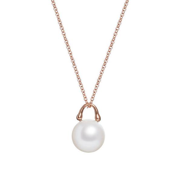 Roseate TreasureLock pendant featuring an 9mm white South Sea cultured pearl set in 18K rose gold. A modern heirloom designed to showcase the exceptional beauty of a single South Sea pearl.