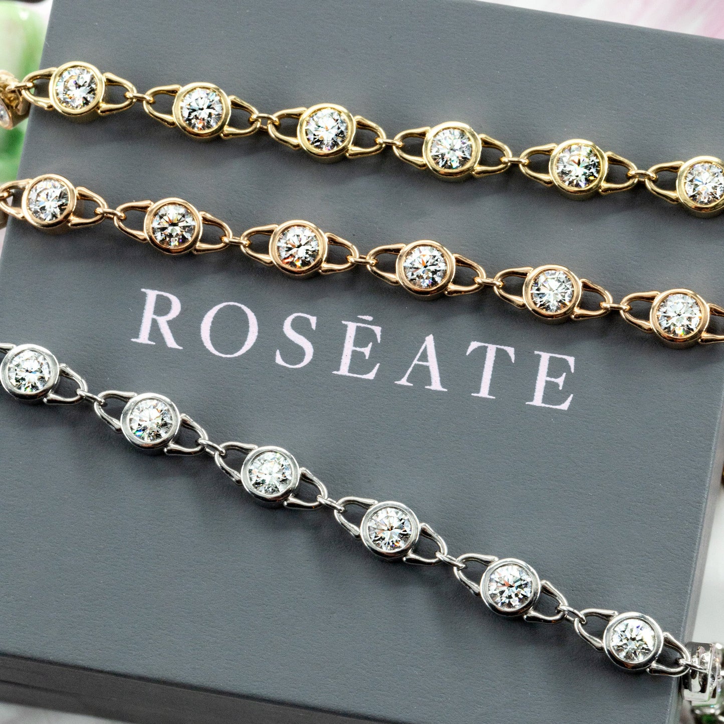 Roseate TreasureLock 1.90 carat lab-grown diamond bracelet in 18k white gold