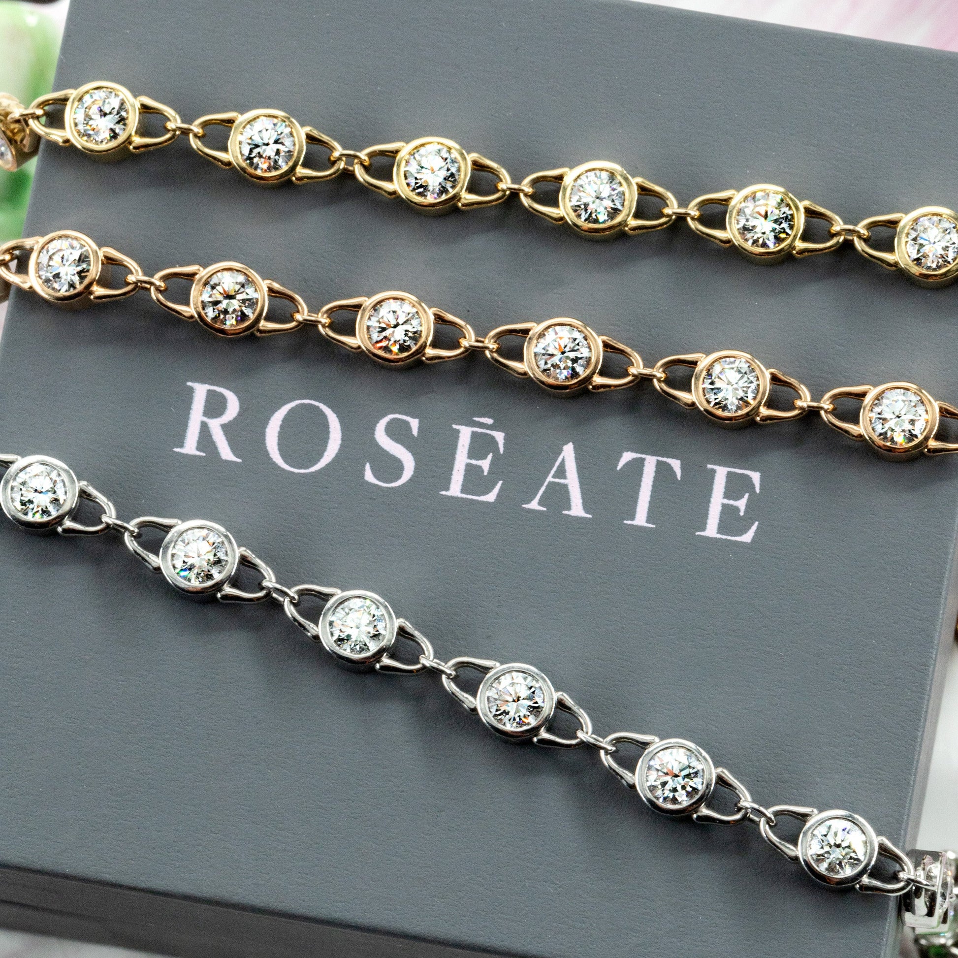 Roseate TreasureLock 1.90 carat lab-grown diamond bracelet in 18k white gold