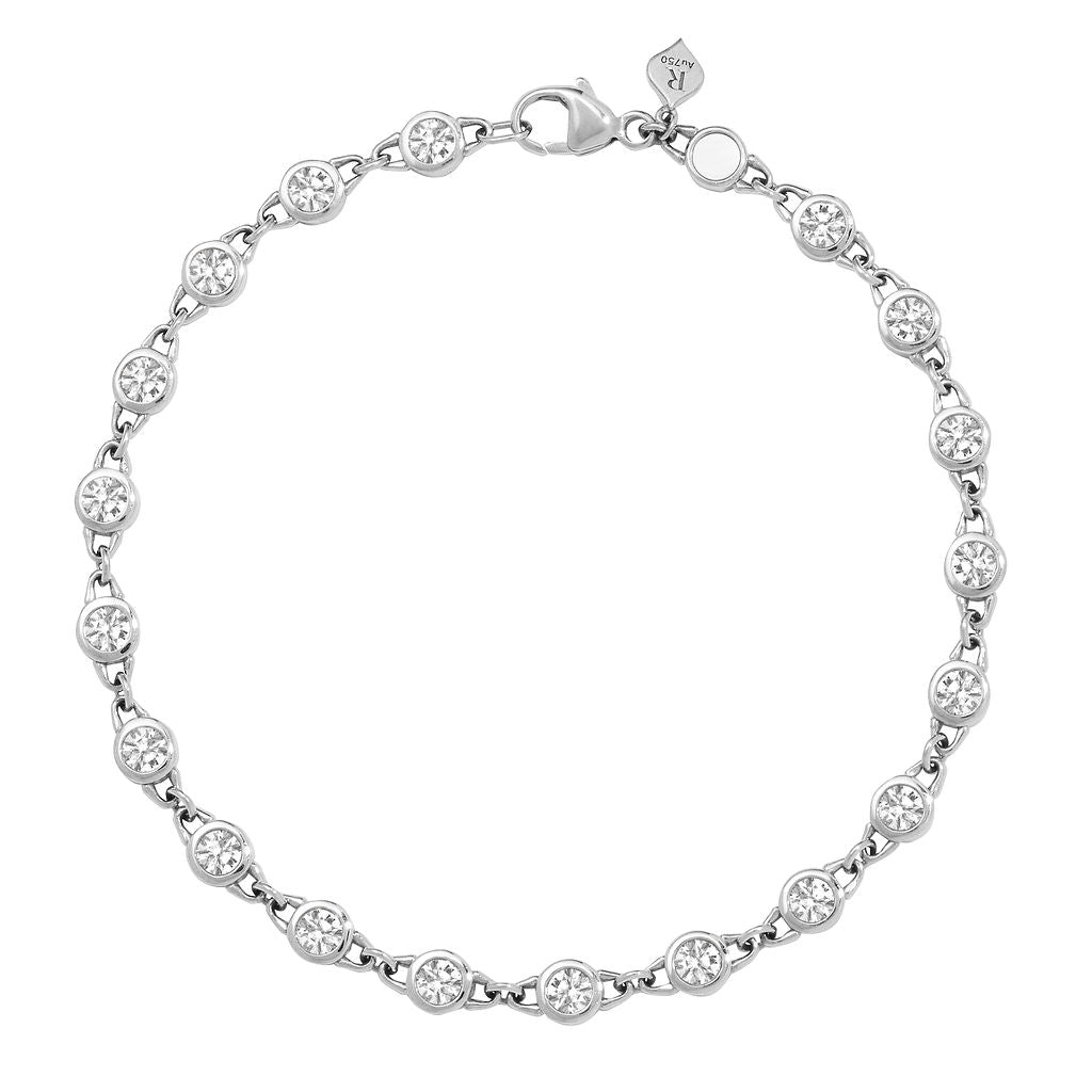 Roseate TreasureLock 1.90 carat lab-grown diamond bracelet in 18k white gold
