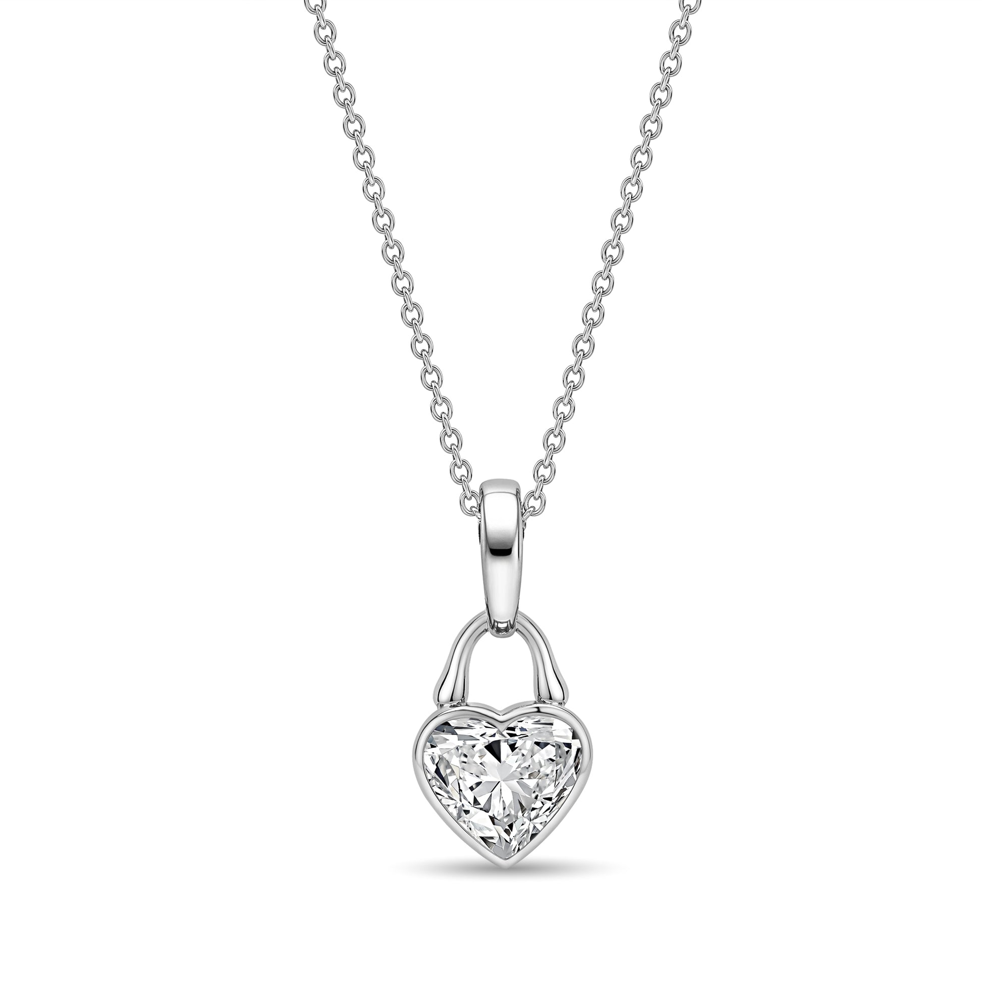 Roseate TreasureLock 1.00 carat heart-shaped lab-grown diamond pendant