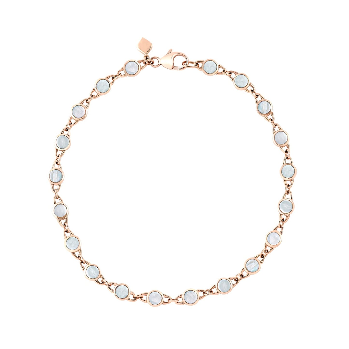Roseate TreasureLock 3mm mother-of-pearl disc bracelet in 18k rose gold