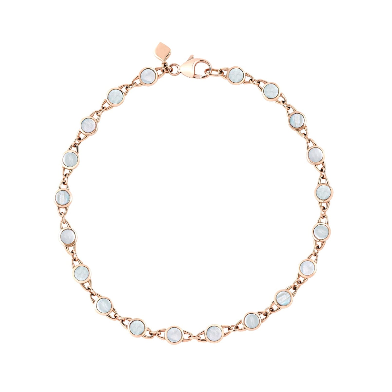 Roseate TreasureLock 3mm mother-of-pearl disc bracelet in 18k rose gold