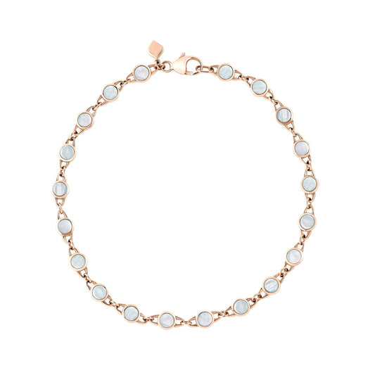 Roseate TreasureLock 3mm mother-of-pearl disc bracelet in 18k rose gold
