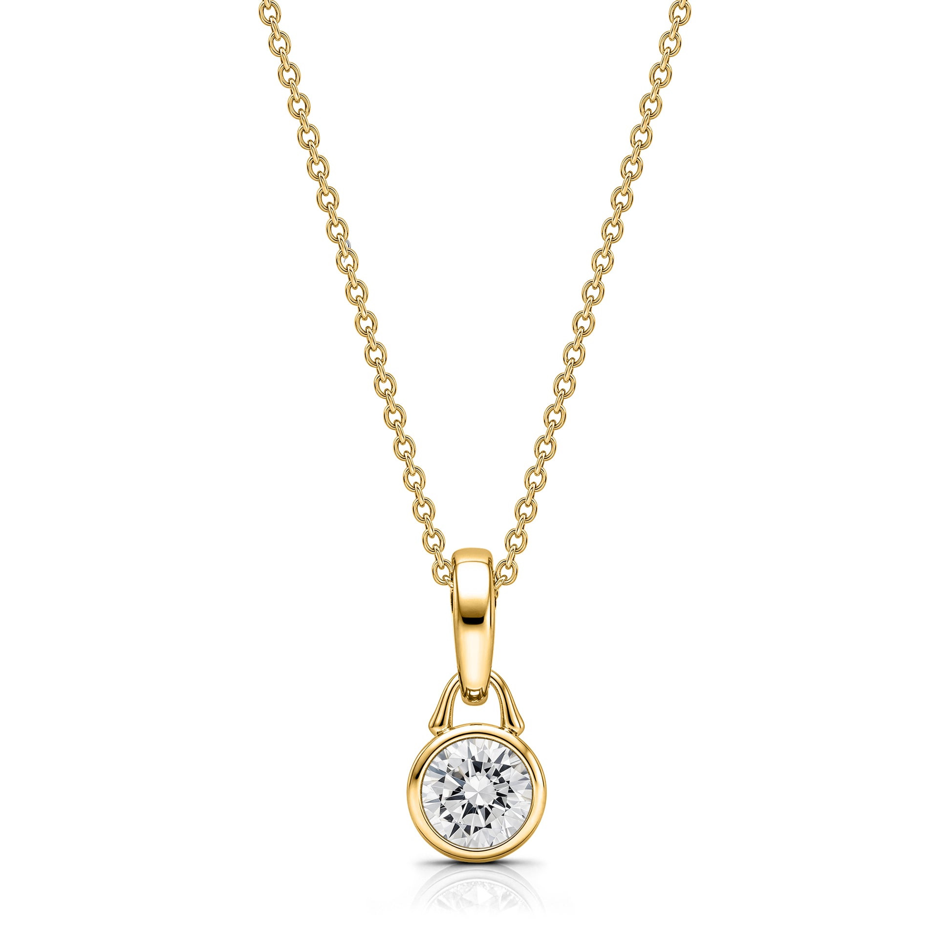 Roseate TreasureLock 0.50 carat round lab-grown diamond pendant in 18k yellow gold