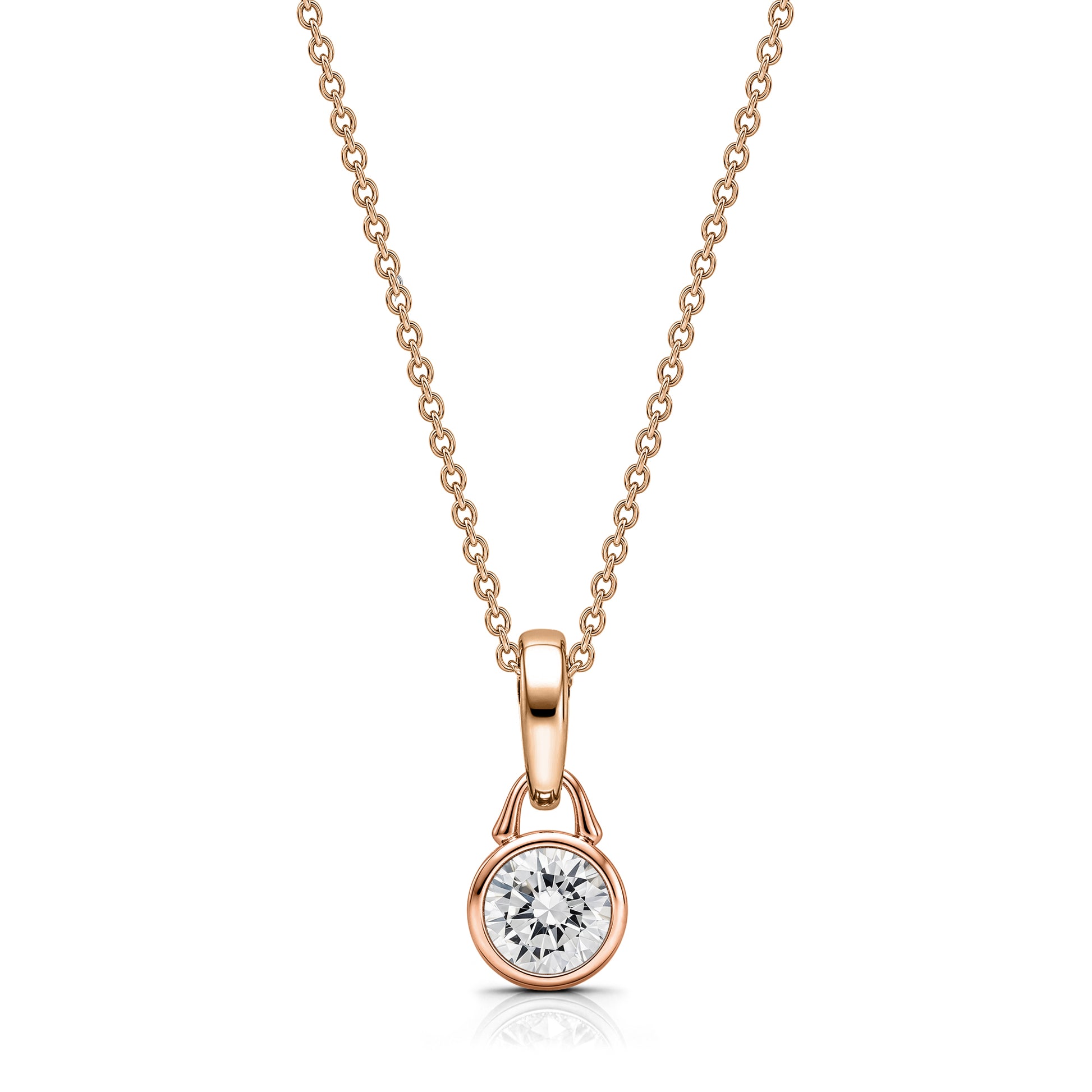 Roseate TreasureLock 0.50 carat round lab-grown diamond pendant in 18k rose gold