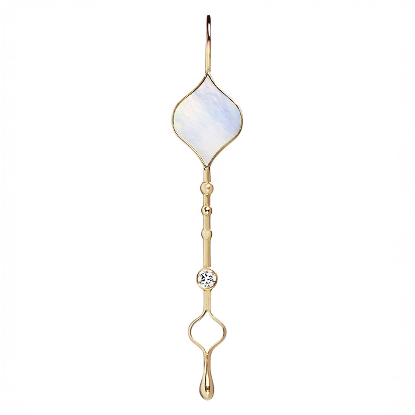 Roseate Unity Wand pendant in 18k yellow gold with mother-of-pearl
