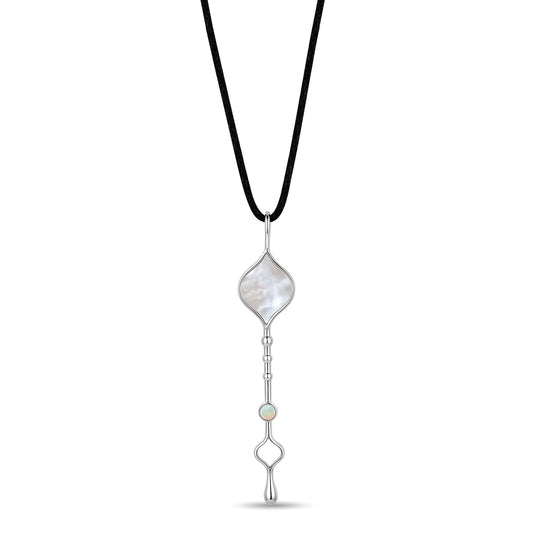 Roseate Unity Wand pendant in sterling silver with mother-of-pearl