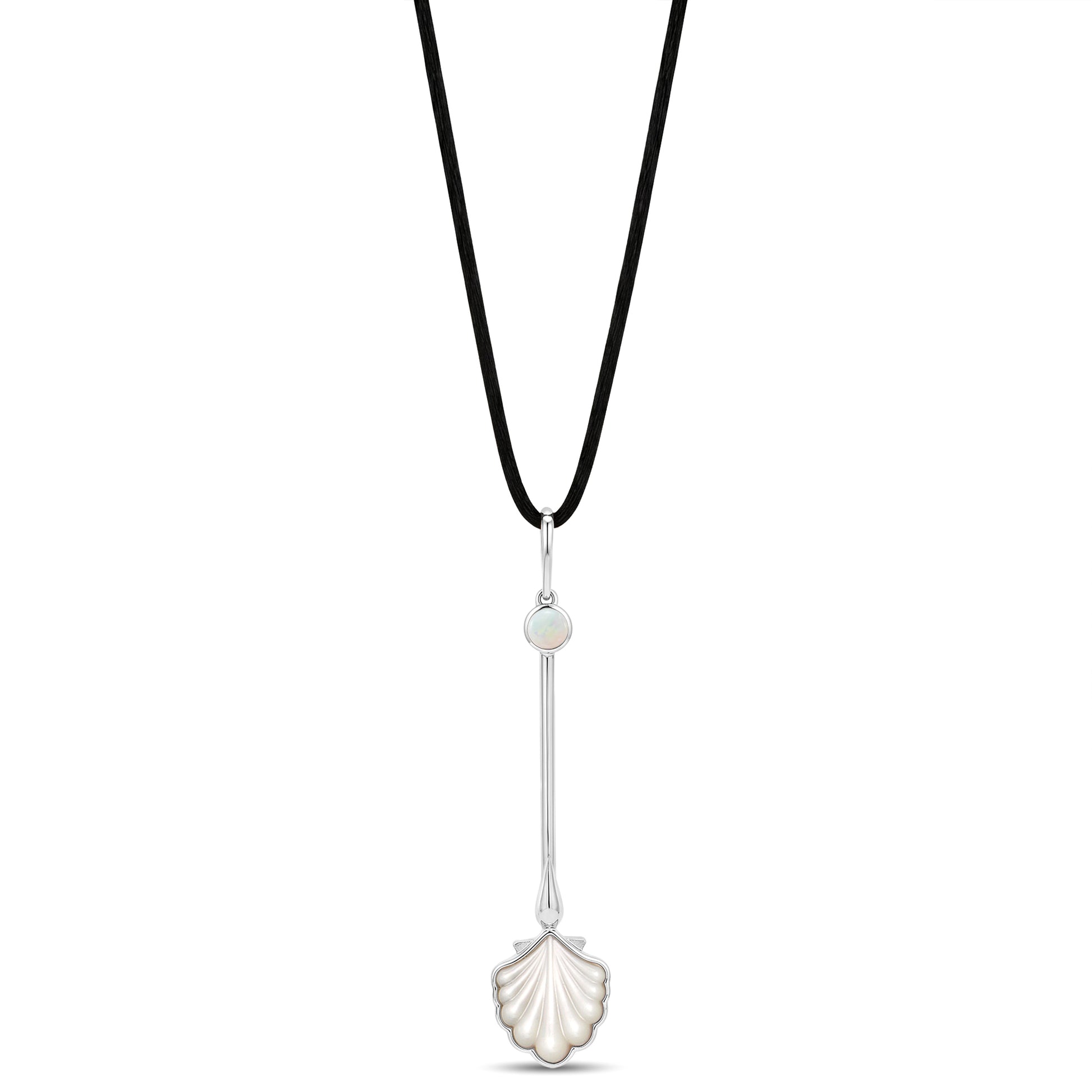 Roseate Water Wand pendant in sterling silver with mother-of-pearl