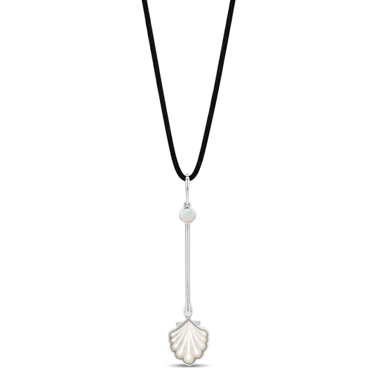 Roseate Water Wand pendant in sterling silver with mother-of-pearl