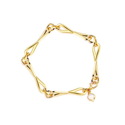 Roseate WaterDrop large link bracelet in 14k yellow gold with mother-of-pearl