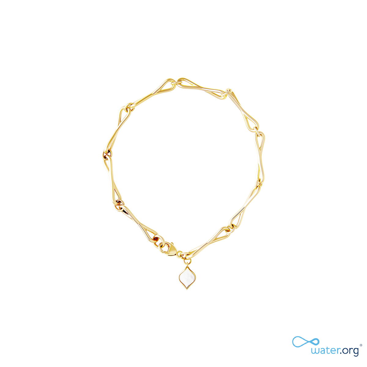 WaterDrop Medium Link Bracelet in 14k SMO Yellow Gold