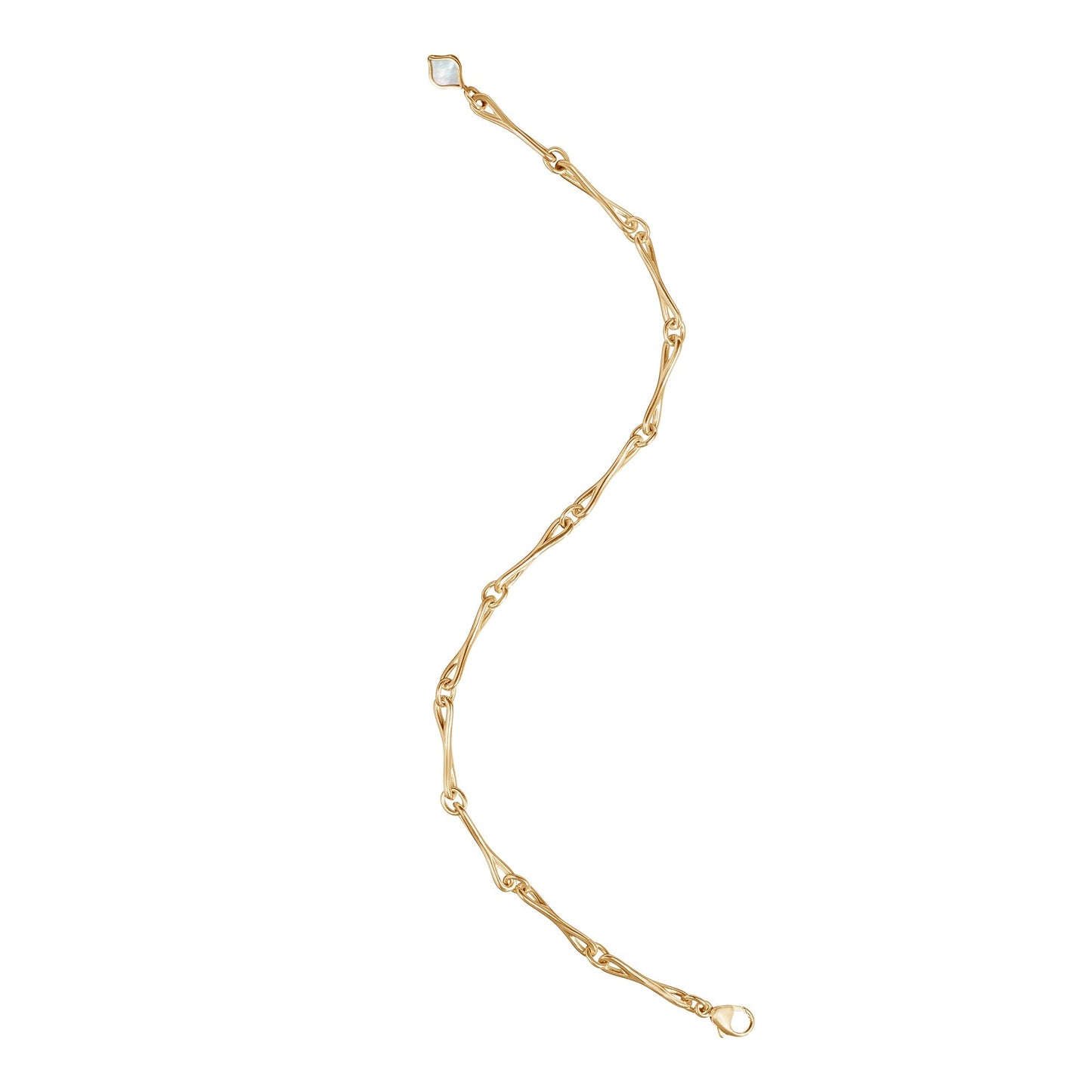 Roseate WaterDrop small link bracelet in 14k yellow gold with mother-of-pearl