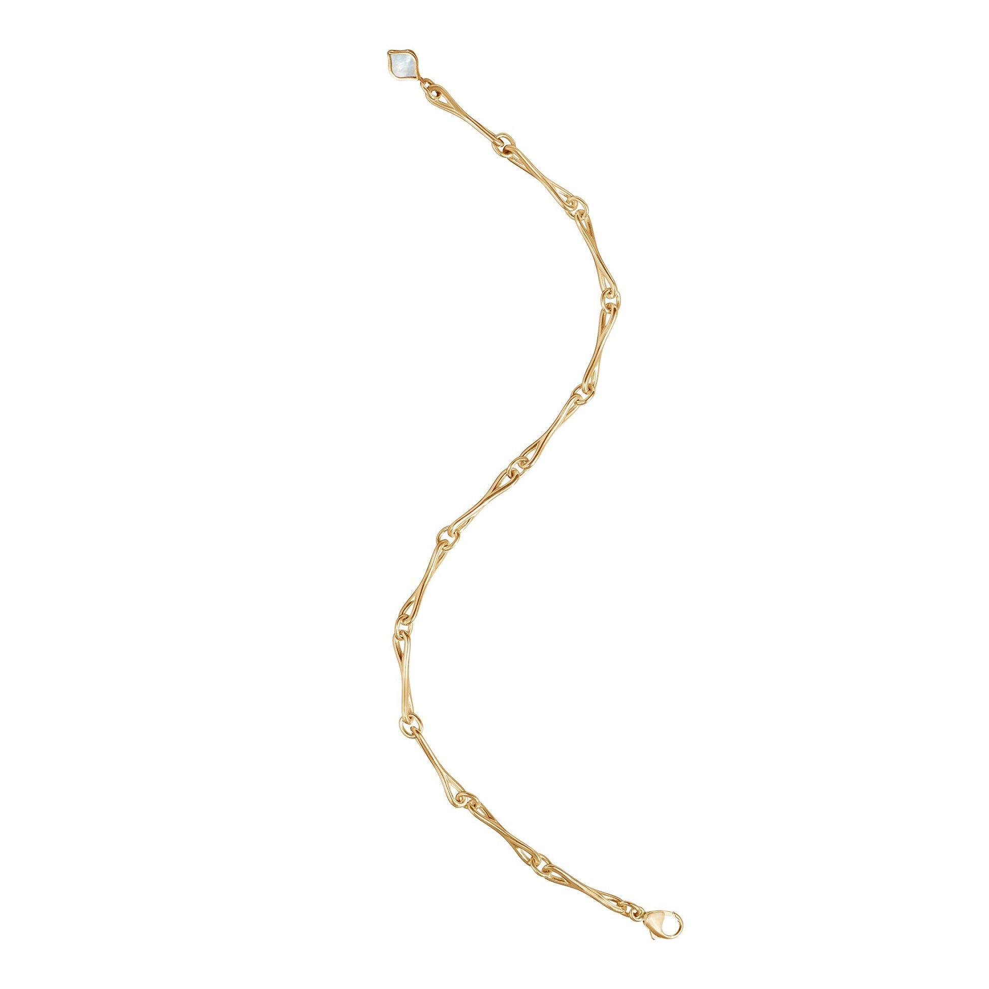 Roseate WaterDrop small link bracelet in 14k yellow gold with mother-of-pearl