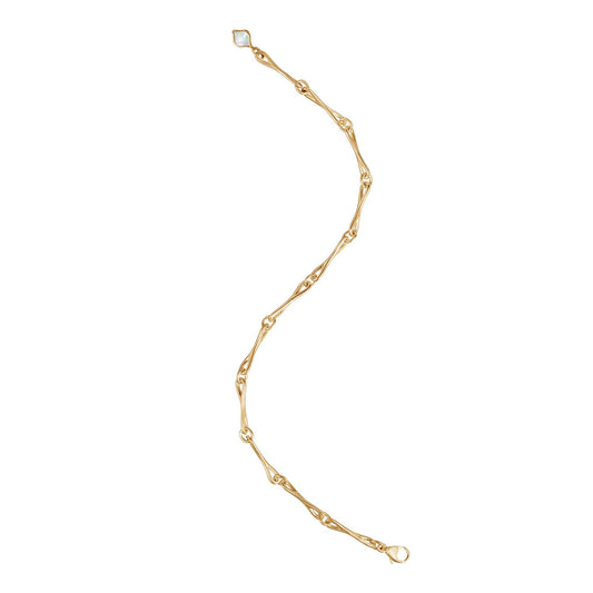 Roseate WaterDrop small link bracelet in 14k yellow gold with mother-of-pearl