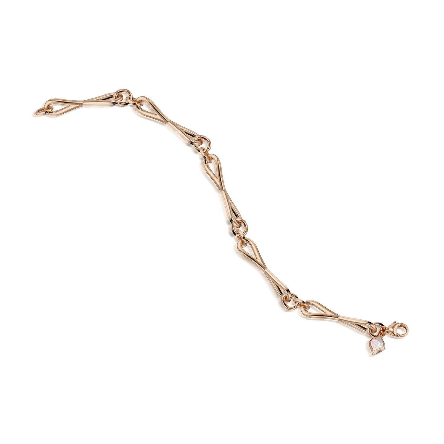 Roseate WaterDrop large link bracelet in 14k rose gold with mother-of-pearl