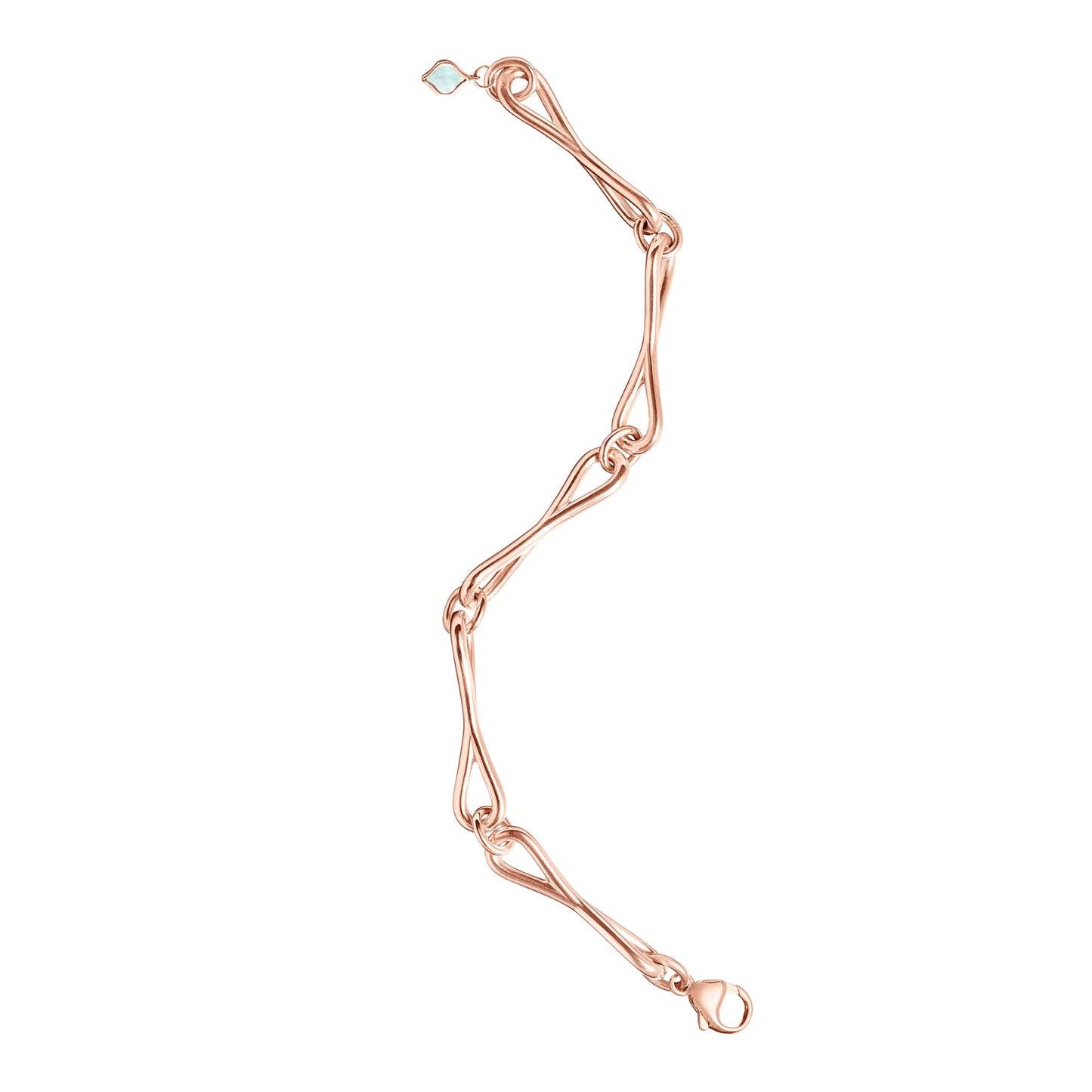 Roseate WaterDrop medium link bracelet in 14k rose gold with mother-of-pearl
