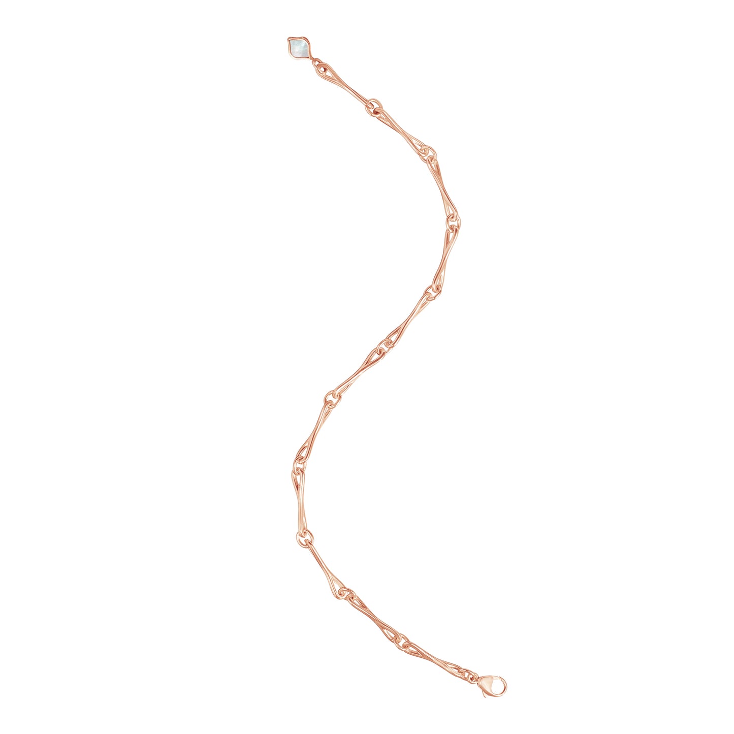 Roseate WaterDrop small link bracelet in 14k rose gold with mother-of-pearl