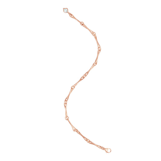 Roseate WaterDrop small link bracelet in 14k rose gold with mother-of-pearl