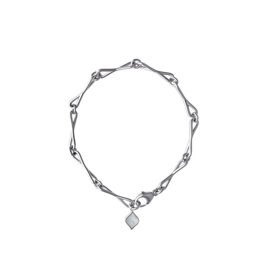 Roseate WaterDrop medium link bracelet in sterling silver with mother-of-pearl