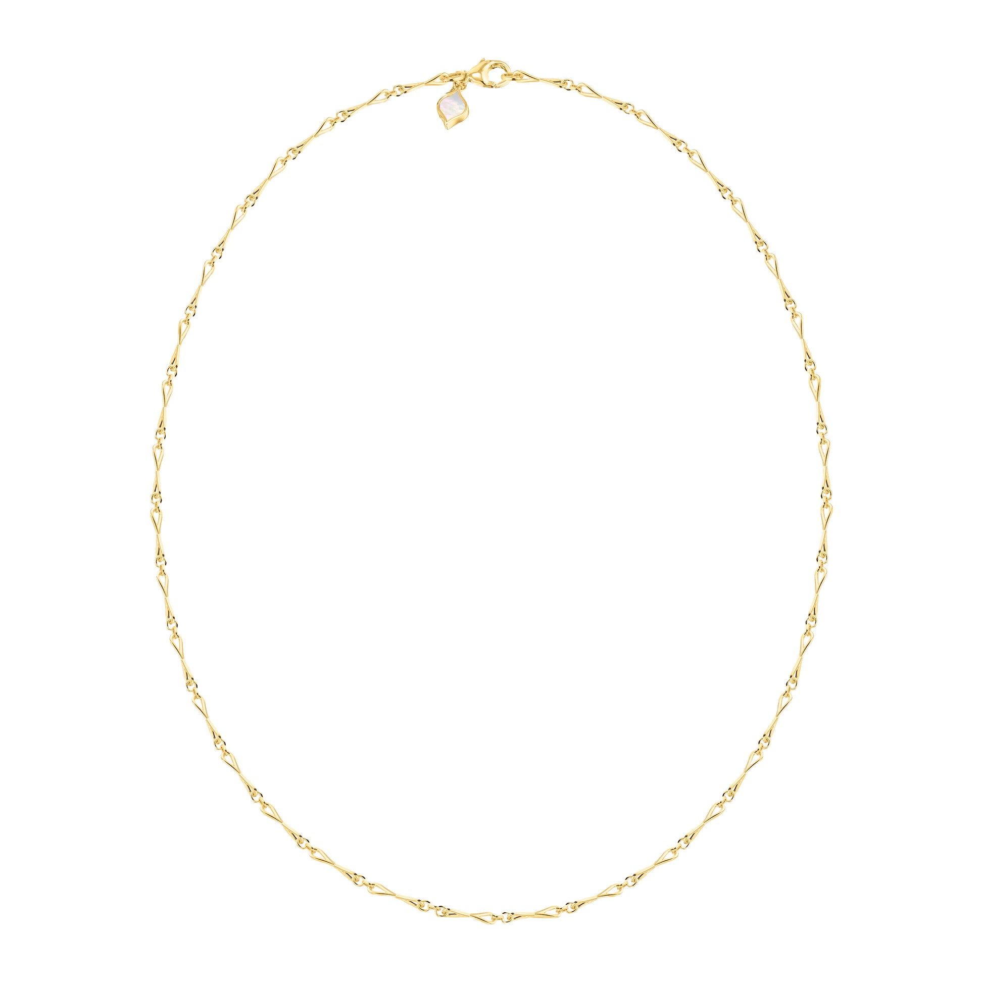 Roseate WaterDrop medium link necklace in 14k yellow gold with mother-of-pearl