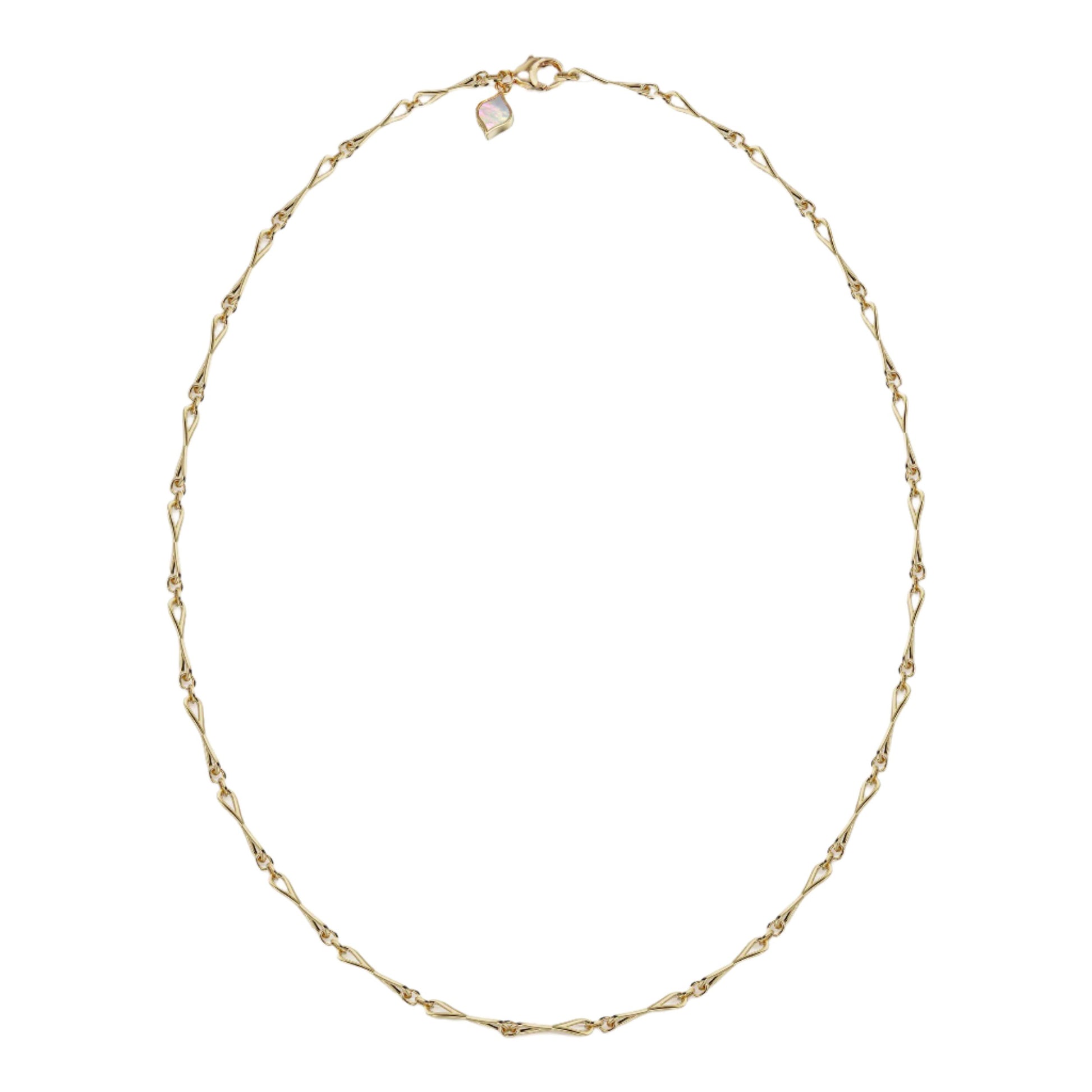 Roseate WaterDrop medium link necklace in 14k yellow gold with mother-of-pearl