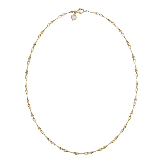 Roseate WaterDrop medium link necklace in 14k yellow gold with mother-of-pearl