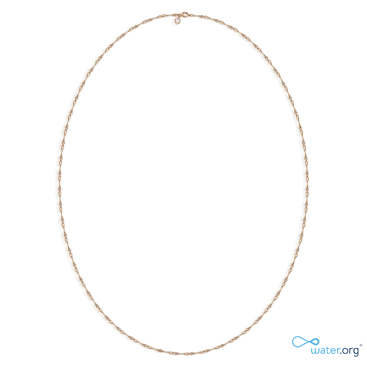 WaterDrop Small Link Necklace in 14k Yellow SMO Gold with Mother-of-Pearl Tag