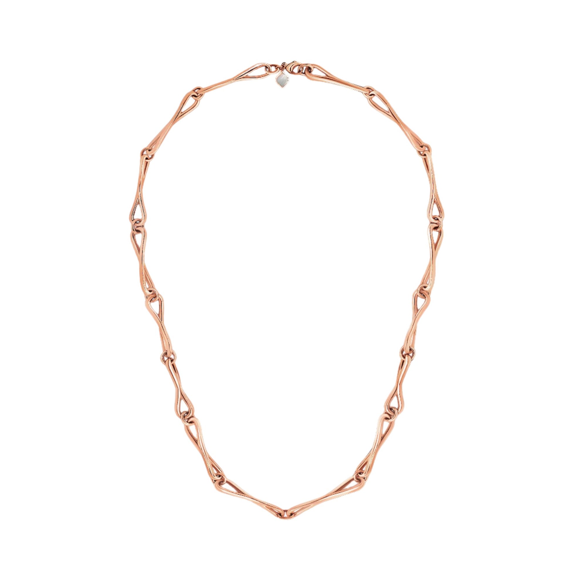 Roseate WaterDrop large link necklace in 14k rose gold with mother-of-pearl