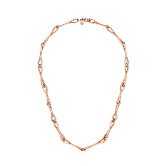 Roseate WaterDrop large link necklace in 14k rose gold with mother-of-pearl
