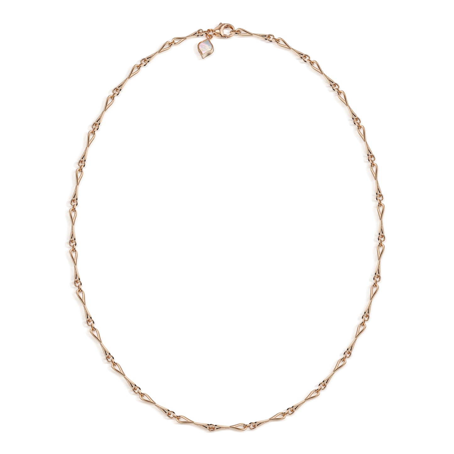 Roseate WaterDrop medium link necklace in 14k rose gold with mother-of-pearl